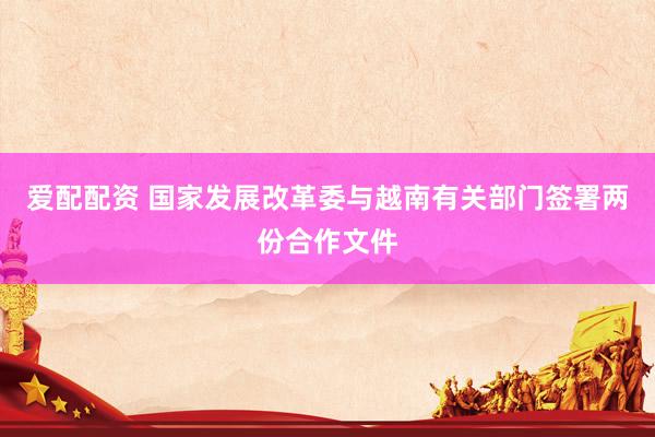 爱配配资 国家发展改革委与越南有关部门签署两份合作文件